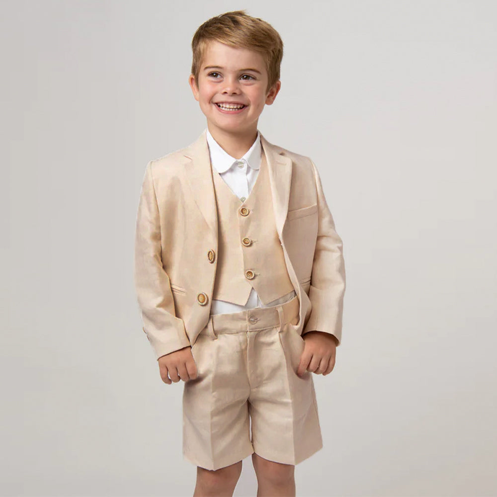 Boys beige suit best sale