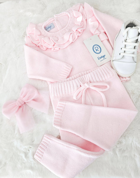 Rahigo pink two piece frilled tracksuit