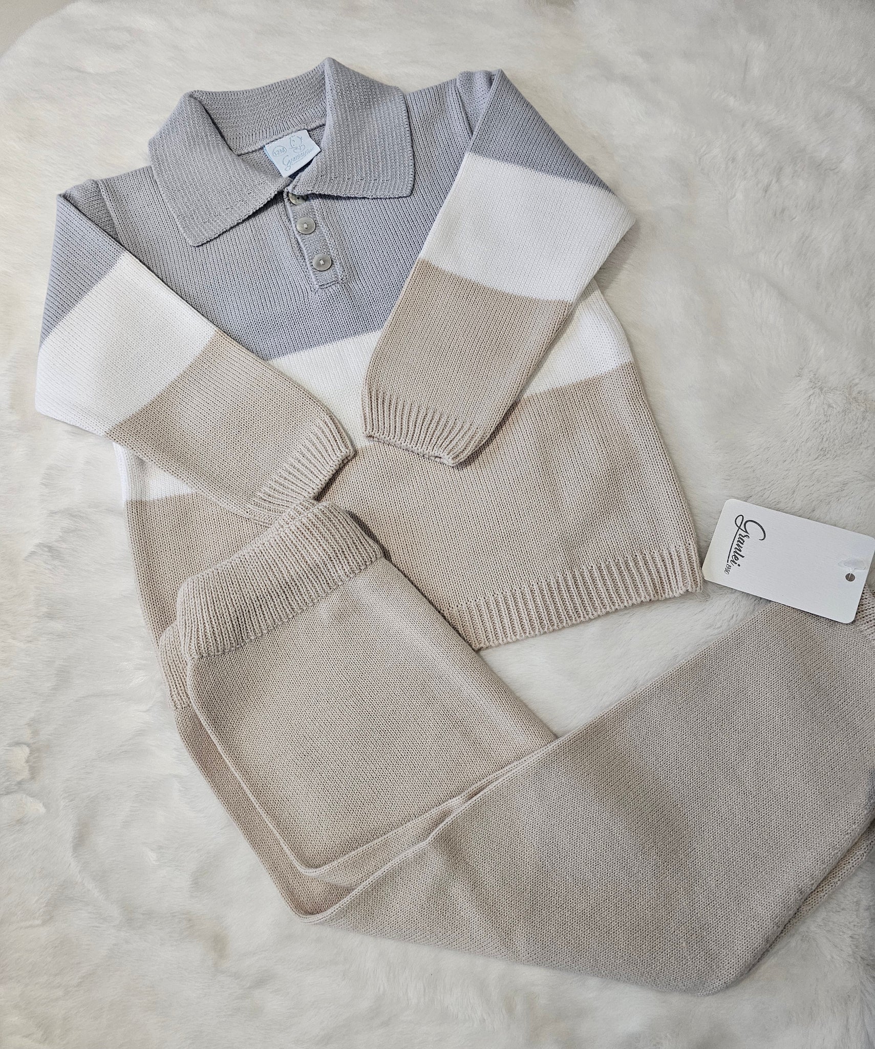 Granlei Grey Polo Collar 2 Piece set