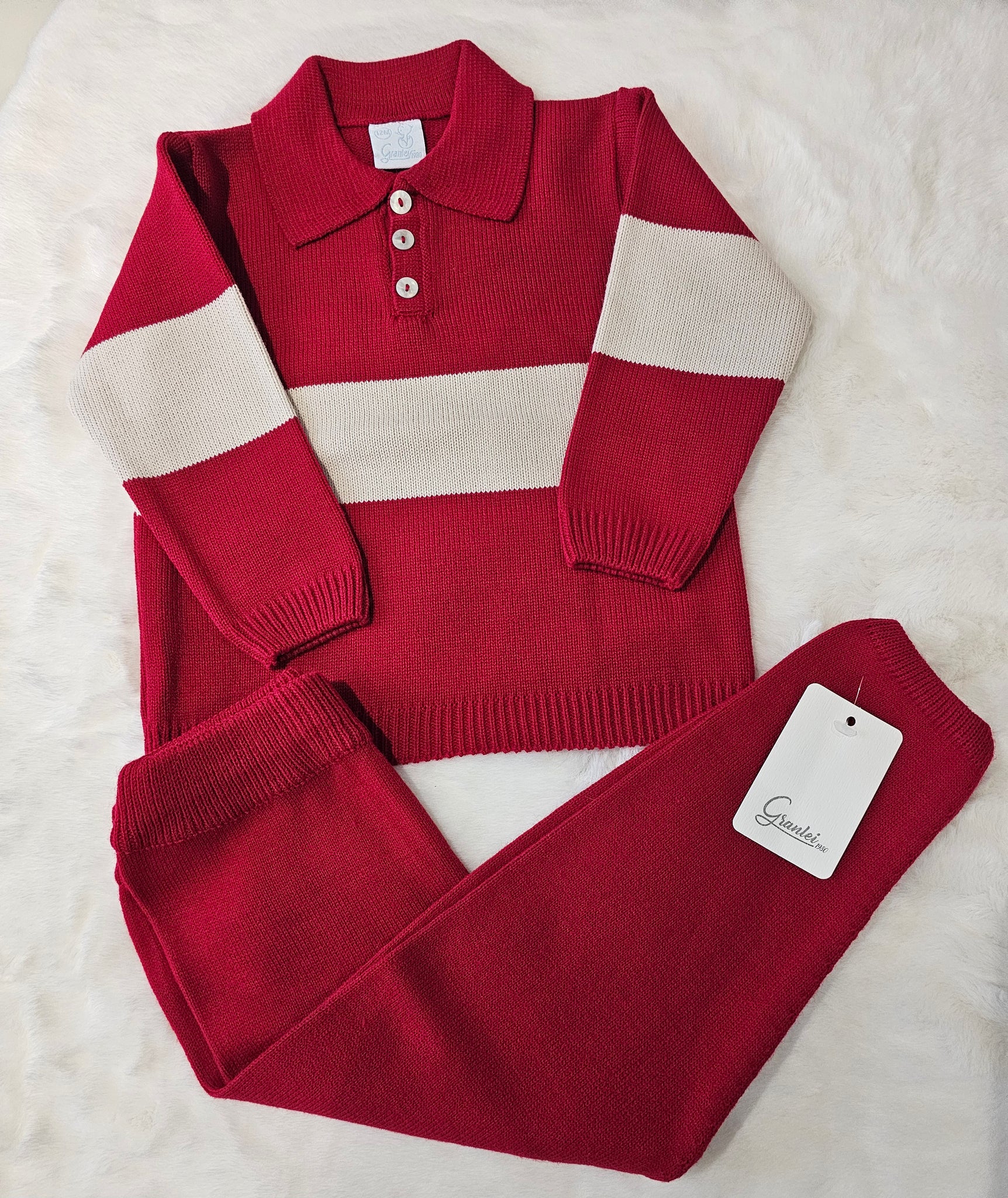 Granlei Red Polo Collar 2 Piece set