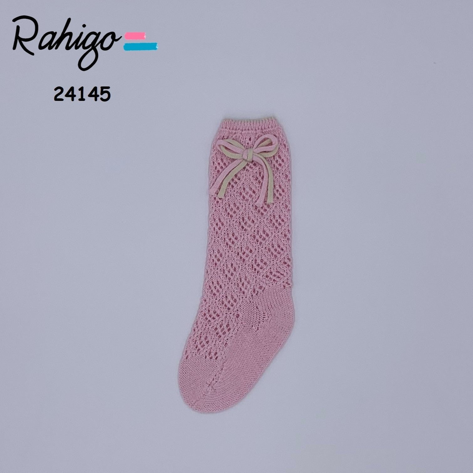 Rahigo  Bow Socks Pink/Biege