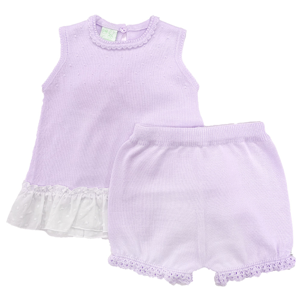 Granlei Bow Back Shorts Set Lilac