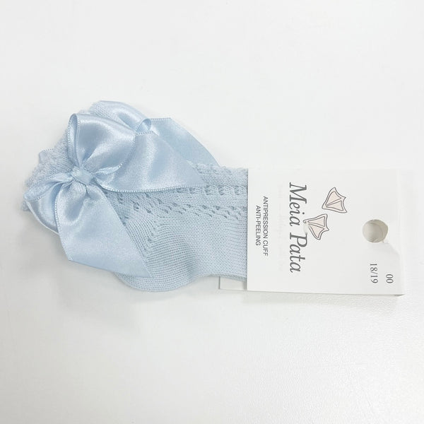 Meia Pata Ankle Bow Socks Pale Blue