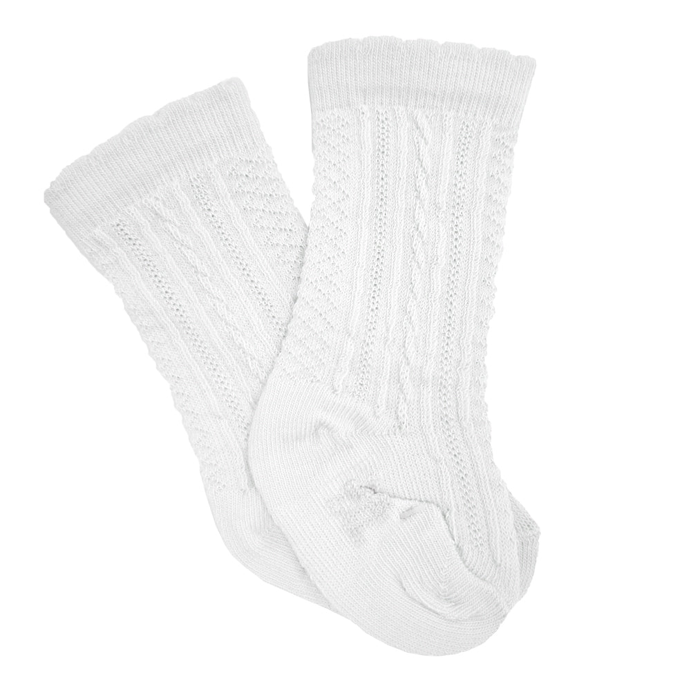 Pretty Originals Ribbed Knee High Socks White