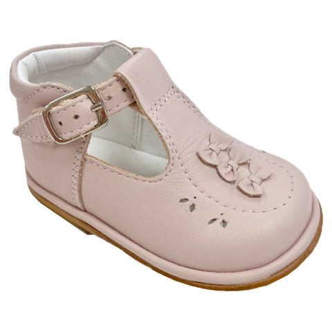 Borboleta Carmel Leather Bow Shoes Pink