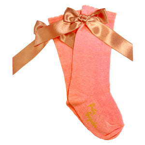 Pretty Originals Knee High Socks Bright Coral