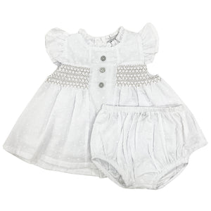 Babidu Spot Frill 2 Piece White/beige