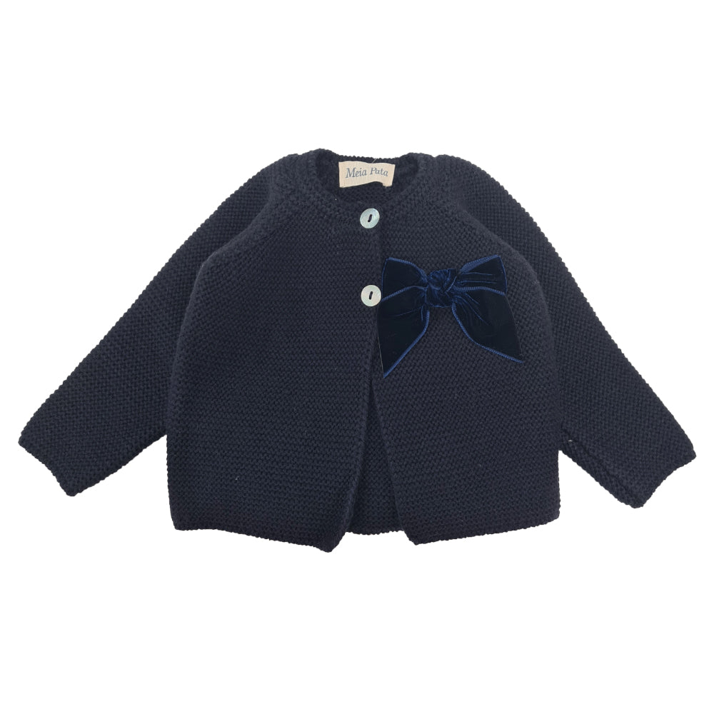 Meia Pata Bow Cardigan Navy